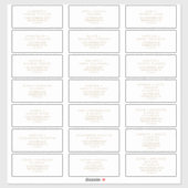 ミニマル金ゴールドタイポグラフィゲスト住所 シール (シート)