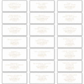 ミニマル金ゴールドタイポグラフィゲスト住所 シール (正面)