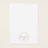 ミニマル金ゴールドタイポグラフィホワイトイヤリング (正面)