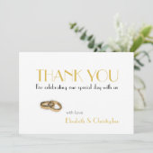 ミニマル金ゴールドタイポグラフィ サンキューカード (スタンド正面)