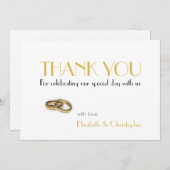 ミニマル金ゴールドタイポグラフィ サンキューカード (正面/裏面)