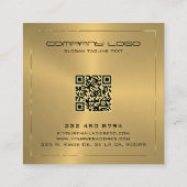 ミニマル金ゴールドテクスチャTin金ゴールド縁どフレーム スクエア名刺 (裏面)