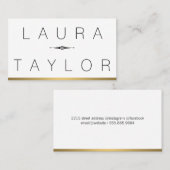 ミニマル金ゴールドトリム 名刺 (正面/裏面)