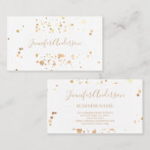 ミニマル金ゴールドドモダンットエレガントホワイト美しい 名刺 (正面/裏面)