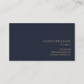 ミニマル金ゴールドネイビーブルーシンプルプロフェッショナルロゴ 名刺 (裏面)