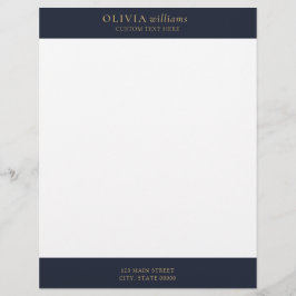 ミニマル金ゴールドネイビーブルーシンプルプロフェッショナル レターヘッド