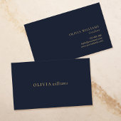 ミニマル金ゴールドネイビーブルーシンプルプロフェッショナル 名刺