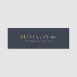 ミニマル金ゴールドネイビーブルーシンプルプロフェッショナル 名札