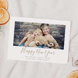 ミニマル金ゴールドハッピーニューイヤー風景写真 シーズンカード