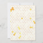 ミニマル金ゴールドハニカム誕生日 招待状 (裏面)