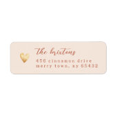 ミニマル金ゴールドハートクリーム書 ラベル (正面)