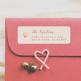 ミニマル金ゴールドハートクリーム書 ラベル