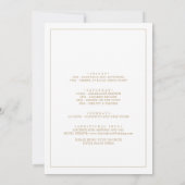 ミニマル金ゴールドバチェロレッテ週末 招待状 (裏面)