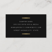 ミニマル金ゴールドバーアクセント 名刺 (裏面)