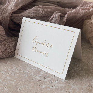 ミニマル金ゴールドビュッフェ食品ラベル テーブルナンバー