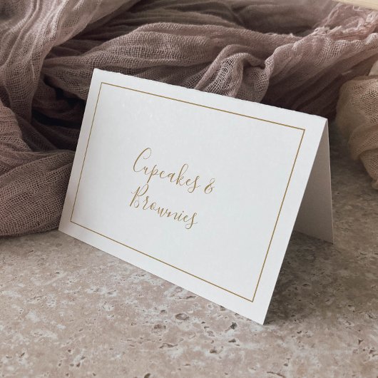 ミニマル金ゴールドビュッフェ食品ラベル テーブルナンバー