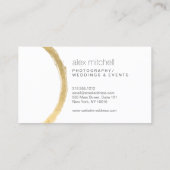 ミニマル金ゴールドフェイクブラッシュストロークサークルフォトグラファー 名刺 (裏面)