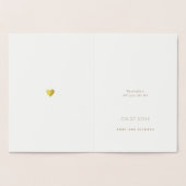 ミニマル金ゴールドフォイルハート/モノグラム結婚ラブ 箔カード (内部)