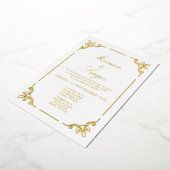 ミニマル金ゴールドフォイル結婚ズ 箔招待状 (回転した状態)