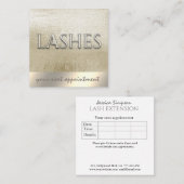 ミニマル金ゴールドフォイルLASH EXTENSION 予約カード (正面/裏面)