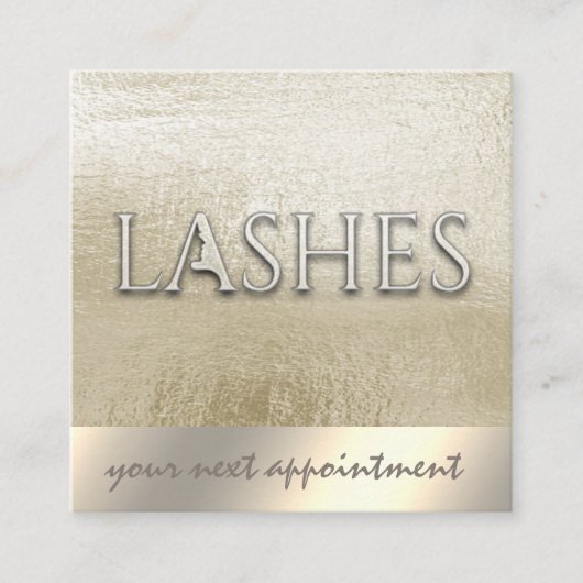 ミニマル金ゴールドフォイルLASH EXTENSION 予約カード (正面)