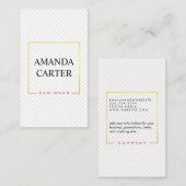 ミニマル金ゴールドフレームとストライプ 名刺 (正面/裏面)