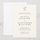 ミニマル金ゴールドフレームウェディング招待 招待状 (正面/裏面)