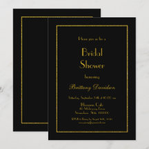 ミニマル金ゴールドフレームブラックブライダルシャワー