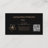 ミニマル金ゴールドフローラエレガンスパーソナライズされた 名刺 (裏面)