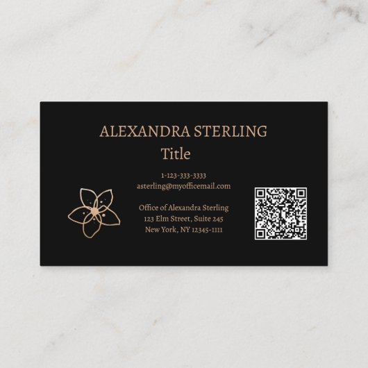 ミニマル金ゴールドフローラエレガンスパーソナライズされた 名刺 (裏面)