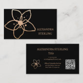 ミニマル金ゴールドフローラエレガンスパーソナライズされた 名刺 (正面/裏面)