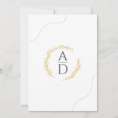 ミニマル金ゴールドフローラ結婚式招待状 招待状 (正面)