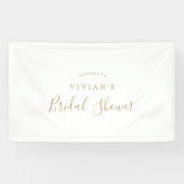 ミニマル金ゴールドブライダルシャワーへようこそ 横断幕 (横)