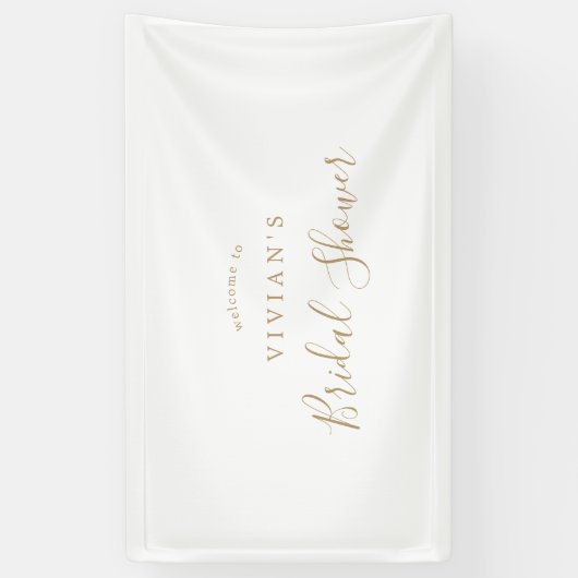 ミニマル金ゴールドブライダルシャワーへようこそ 横断幕 (縦)