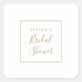 ミニマル金ゴールドブライダルシャワー封筒用シール スクエアシール (正面)