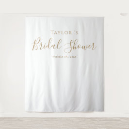 ミニマル金ゴールドブライダルシャワー背景 タペストリー