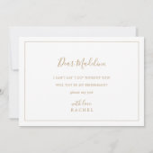 ミニマル金ゴールドブライドメイド提案カード 招待状 (裏面)