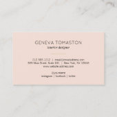 ミニマル金ゴールドブラシストロークデザイナーロゴピンクII 名刺 (裏面)