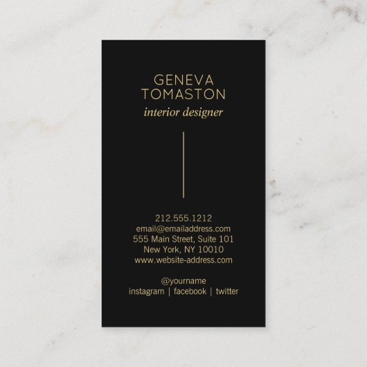 ミニマル金ゴールドブラシストロークデザイナーロゴ 名刺 (裏面)