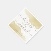 ミニマル金ゴールドブラシ筆跡 スタンダードカクテルナプキン (角)