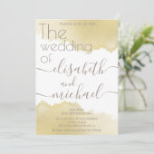 ミニマル金ゴールドブラシ筆跡 招待状 (スタンド正面)