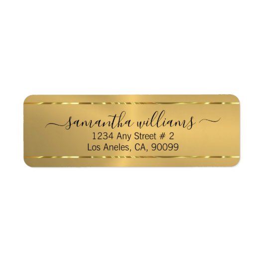 ミニマル金ゴールドブラックタイポグラフィ紹介カード ラベル (正面)