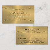 ミニマル金ゴールドブラックタイポグラフィ紹介カード 紹介カード (正面/裏面)