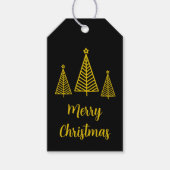 ミニマル金ゴールドブラックメリークリスマス ギフトタグ (正面)
