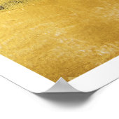 ミニマル金ゴールドブラック抽象芸術絵を描ウォールアート ポスター (角)