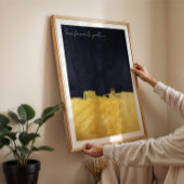 ミニマル金ゴールドブラック抽象芸術絵を描ウォールアート ポスター