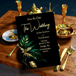 ミニマル金ゴールドブラック結婚ズ セーブザデート