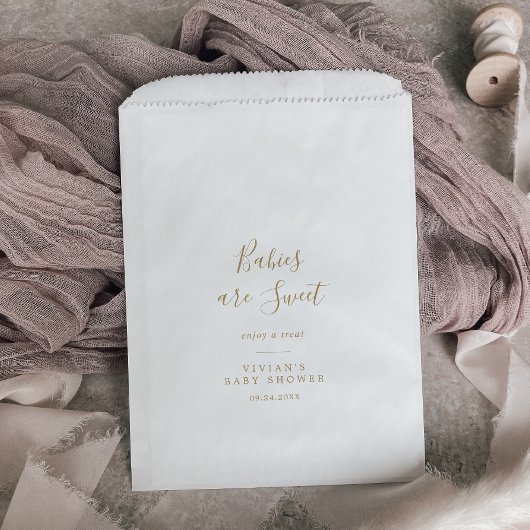 ミニマル金ゴールドベビーシャワーベビーは甘い フェイバーバッグ