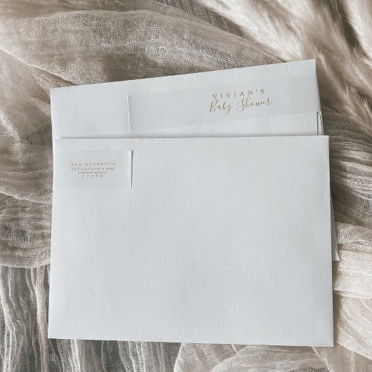 ミニマル金ゴールドベビーシャワーラップラのまわりにベル ラップアラウンドラベル