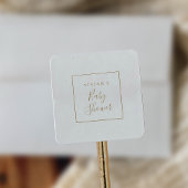 ミニマル金ゴールドベビーシャワー封筒用シール スクエアシール